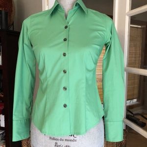 Ann Taylor Petites - Green Top  Structured Tapered